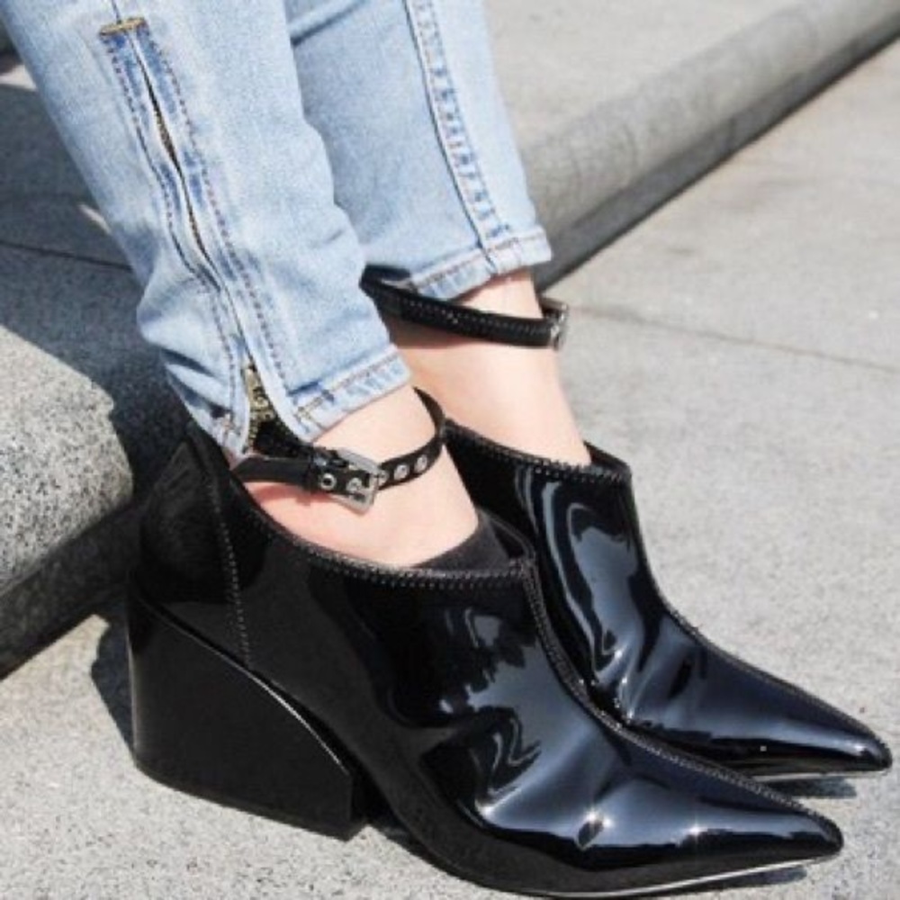 Cheap Monday cube patent heel bootie sz 5.5/6